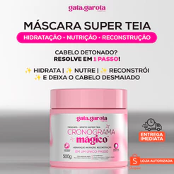 Máscara Super Teia Gata Garota 500g Cronograma Capilar Hidratação Nutrição e Reconstrução