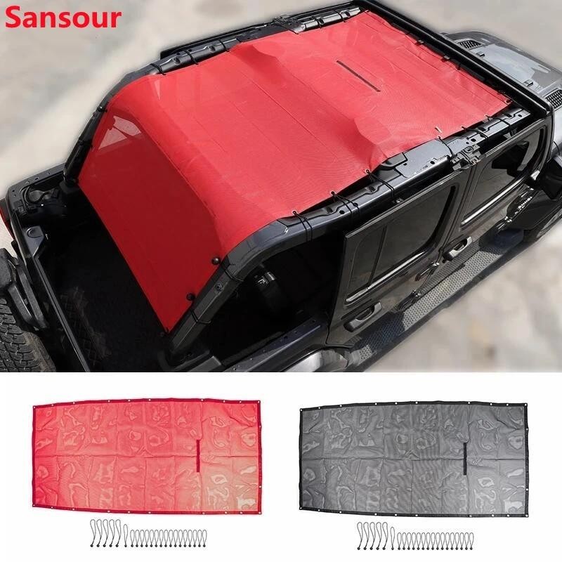 Capas De Carro Para Jeep Wrangler JL Gladiador JT 2018-2025 Telhado Superior Malha Pára-Sol Capa Anti Raios UV Isolament