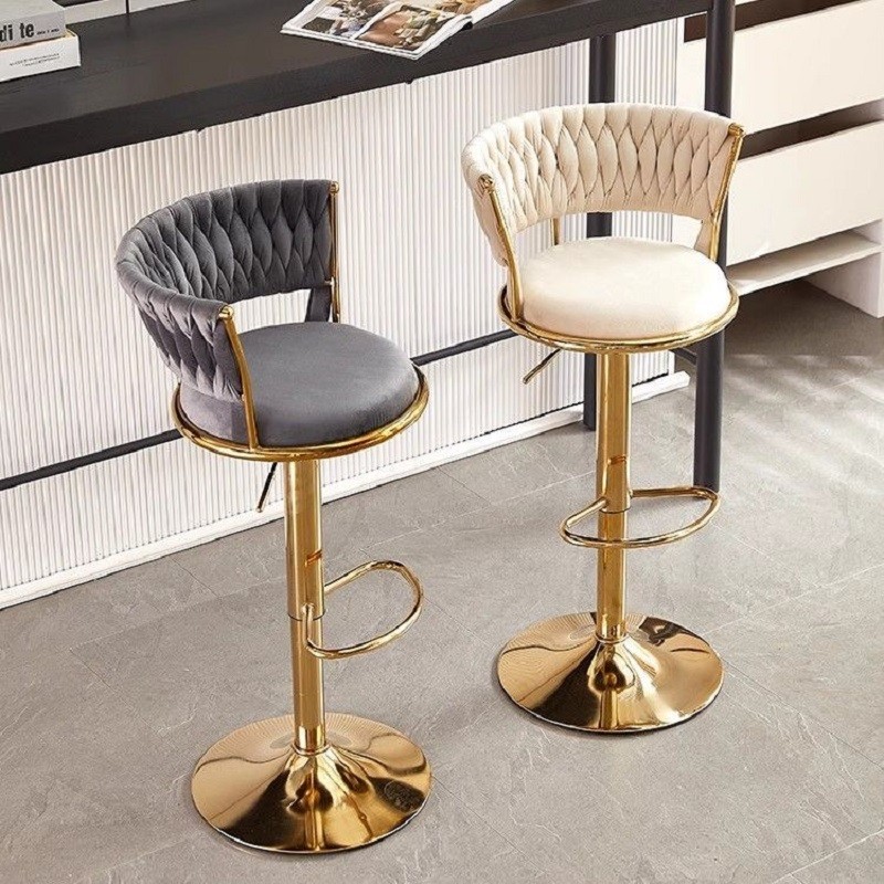 Banqueta de Luxo Ajustável Elevação Rotação  Assento Confortável Discreta para Balcão Bar Escritório banco de pés altos