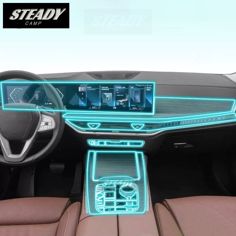 Para BMW G07 X7 G67 2023 Console Central Interior Do Carro Transparente TPU PPF Película Protetora Anti-Risco Acessórios