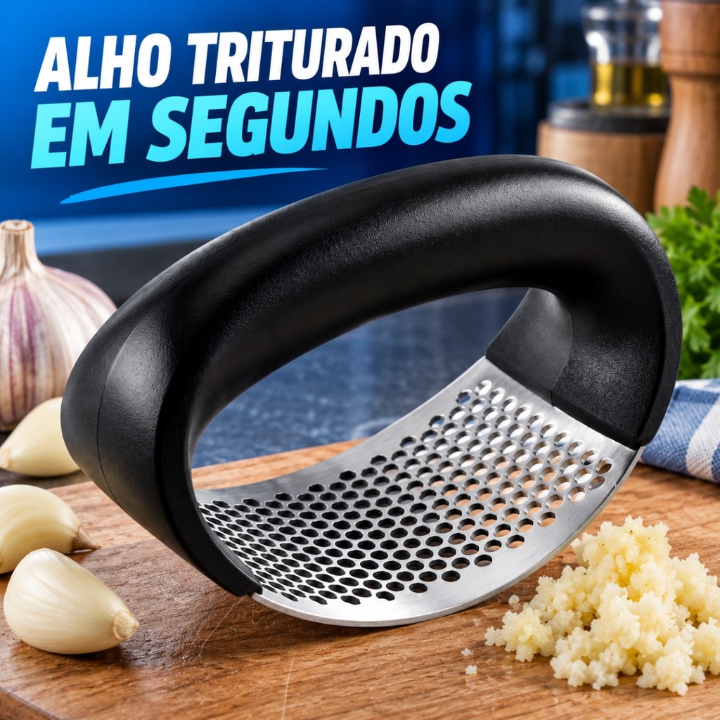 Espremedor De Alho Fácil E Prático Amassador Triturador Inox Manual — imagem 2 de 2