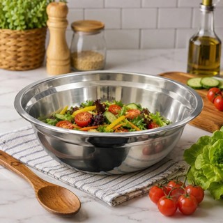 Tigela De Aço Inox Saladeira Bowl Profissional De Cozinha Restaurante 2,5 Litros
