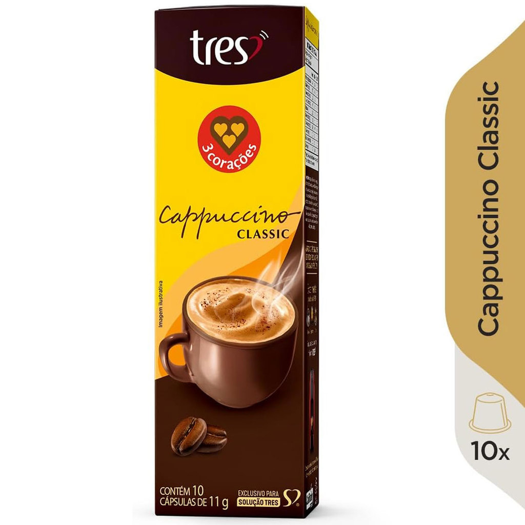 Cápsula de café Cappuccino com 10 unidades 3 Corações