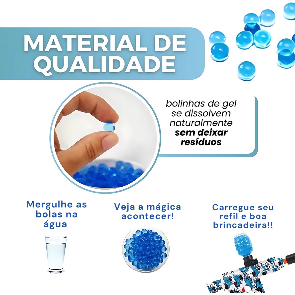 Refil Bolinhas de Gel Orbeez 50 Mil Unidades Cresce na Água Brinquedos Lançadores Castela · foto 2