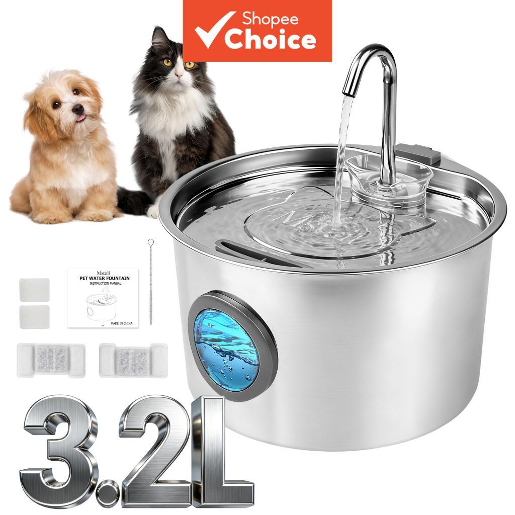 Fonte De Água Para Animais De Estimação De Aço Inoxidável Ultra Silenciosa De Três Pontos E Dois Litros Gatos Cães