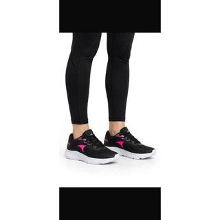 Tênis Feminino Academia Preto Corrida Caminhada Treino Confortável Leve