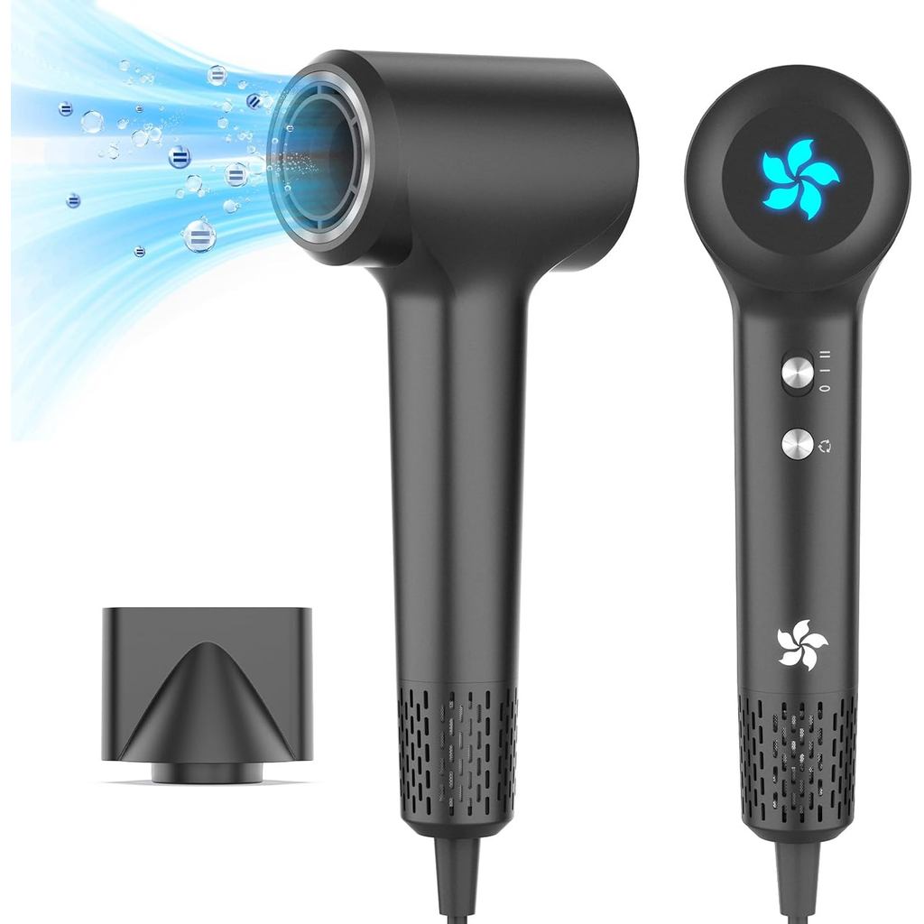 Secador de cabelo, secador de cabelo com 4 milhões de pixels, secador de cabelo profissional de 1500W, motor sem escovas