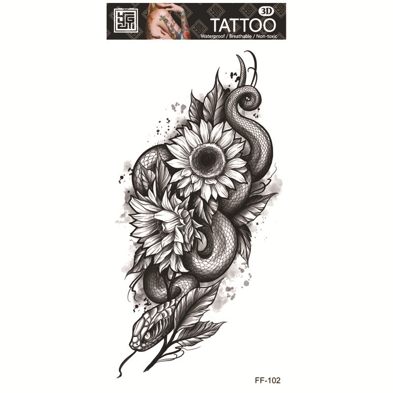 Yuanhua adesivos de tatuagem à prova d'água, Totem de cabeça de lobo, personagem árabe, fornecimento de adesivos de tatu