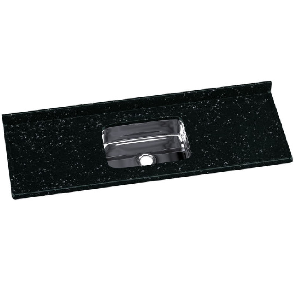 Pia Cozinha 150x55cm Sintético Cuba Inox Pedra Escura - 562408 - A.J.RORATO