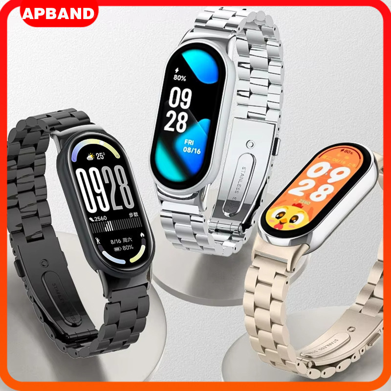 Pulseira De Metal Aço Para Relógio Smartwatch Xiaomi Mi Band 11 10 9 8 NFC Strap Acessórios Para Miband 11 11 10 9 8