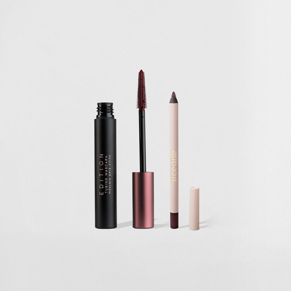 Kit Lápis para Olhos + Máscara para Cílios Bordô Océane Edition (2 Produtos)