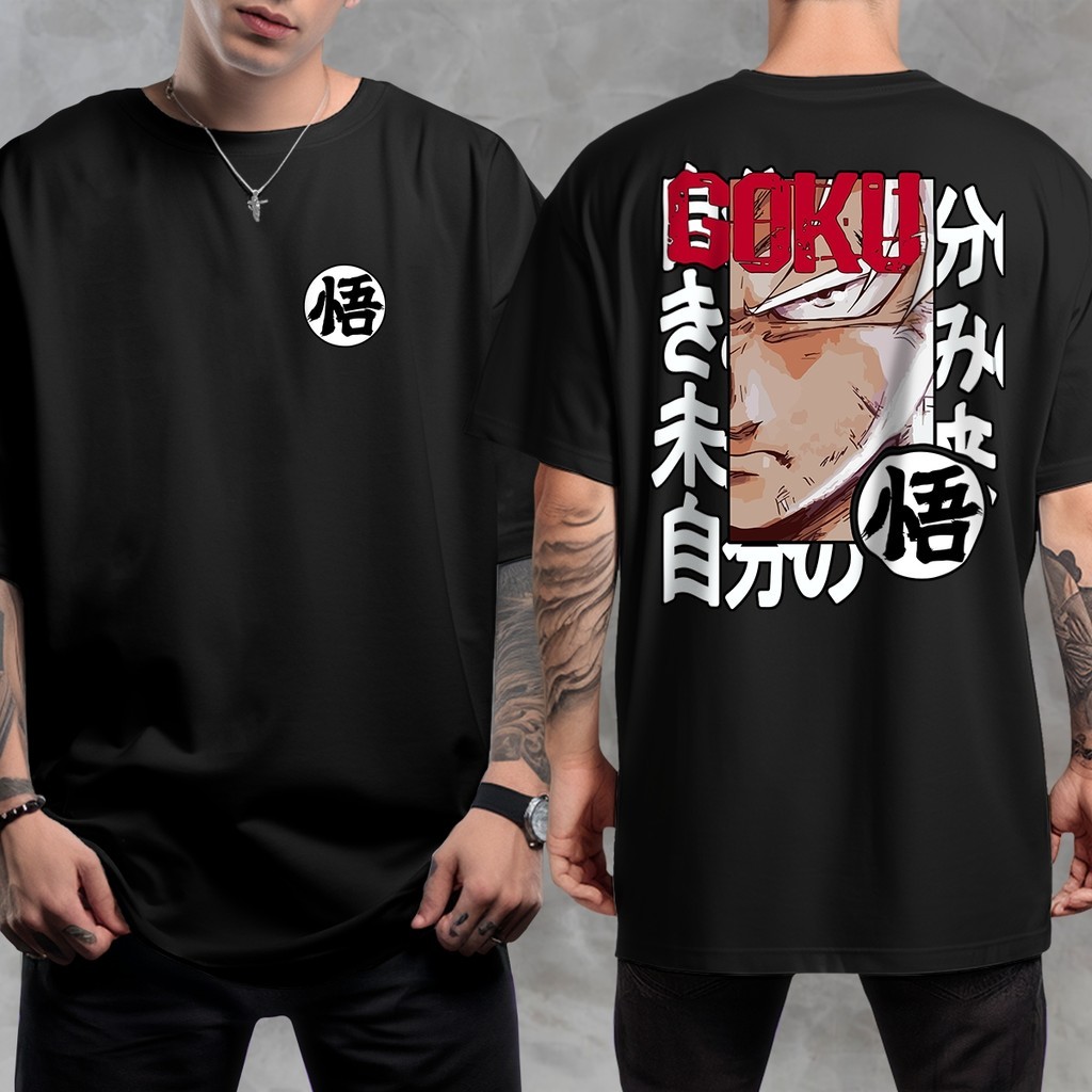 Camiseta unissex nova de 2026, 100% algodão, estampada com o personagem de anime Goku, camiseta de modelagem solta.