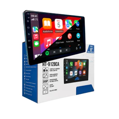 Multimídia Mp5 9 Polegadas 2 DIN 9128ca Android Auto E Carplay USB Sem Fio Espelhamento H-Tech