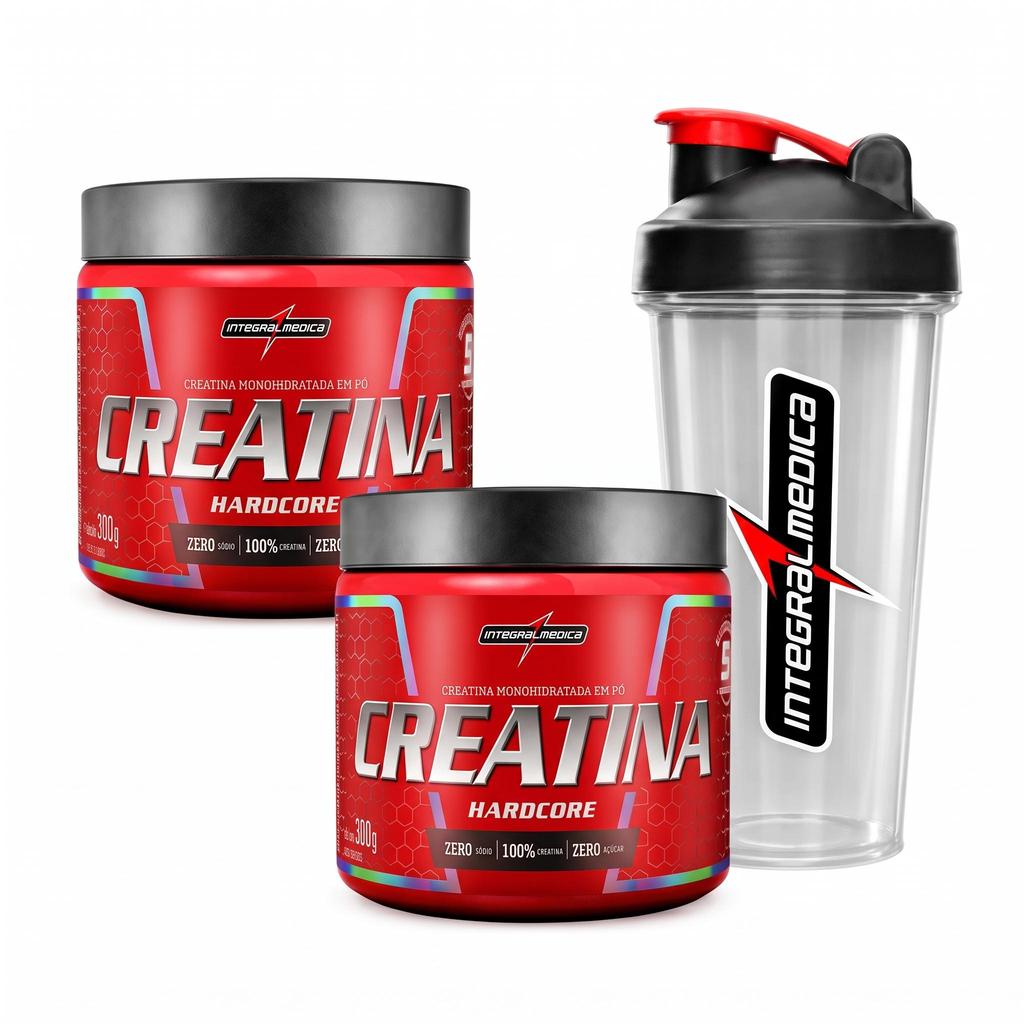 Kit 2 Creatina Integralmedica 300g + Coqueteleira 600ml