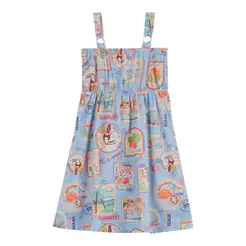 Vestido Infantil Menina Stamp Elian Azul