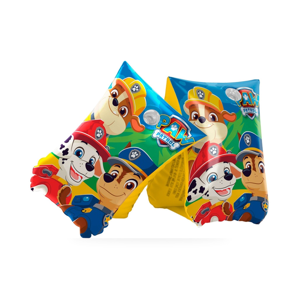 Boia De Braço Infantil Inflável Patrulha Canina Piscina 1 Par 18x14cm Até 18kg Etitoys
