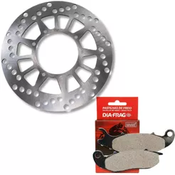 Disco de Freio Dianteiro Crosser 150 Sem Abs 2014 A 2017 + Pastilhas Diafrag