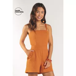 Short Feminino Em Moletom Marialícia Laranja