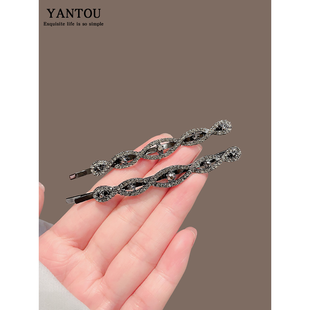Grampo de cabelo cocar feminino 2024 novo estilo High-End clipe lateral franja fixa grampo de cabelo quebrado testa Hair