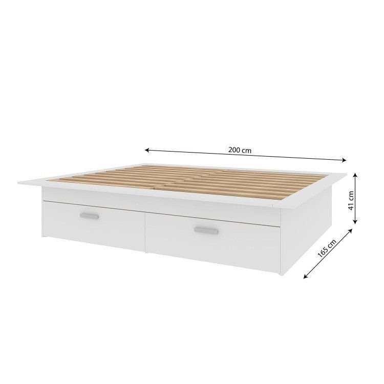 Cama Infantil Casal/Queen com 4 Gavetas Gades Yescasa Branco Branco — imagem 2 de 2