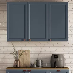 Armário 120cm 3 Portas Yescasa Unna Branco/Azul