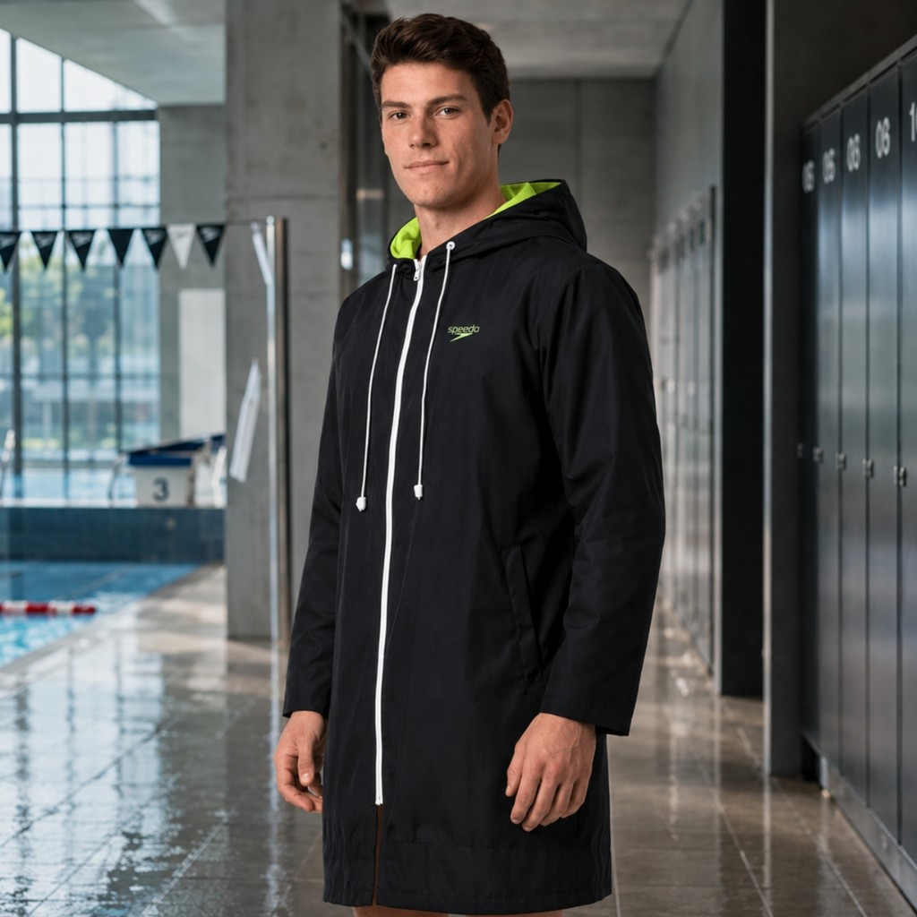 Roupão De Natação Adulto New Malta Speedo - PRETO AMARELO NEON — imagem 2 de 2