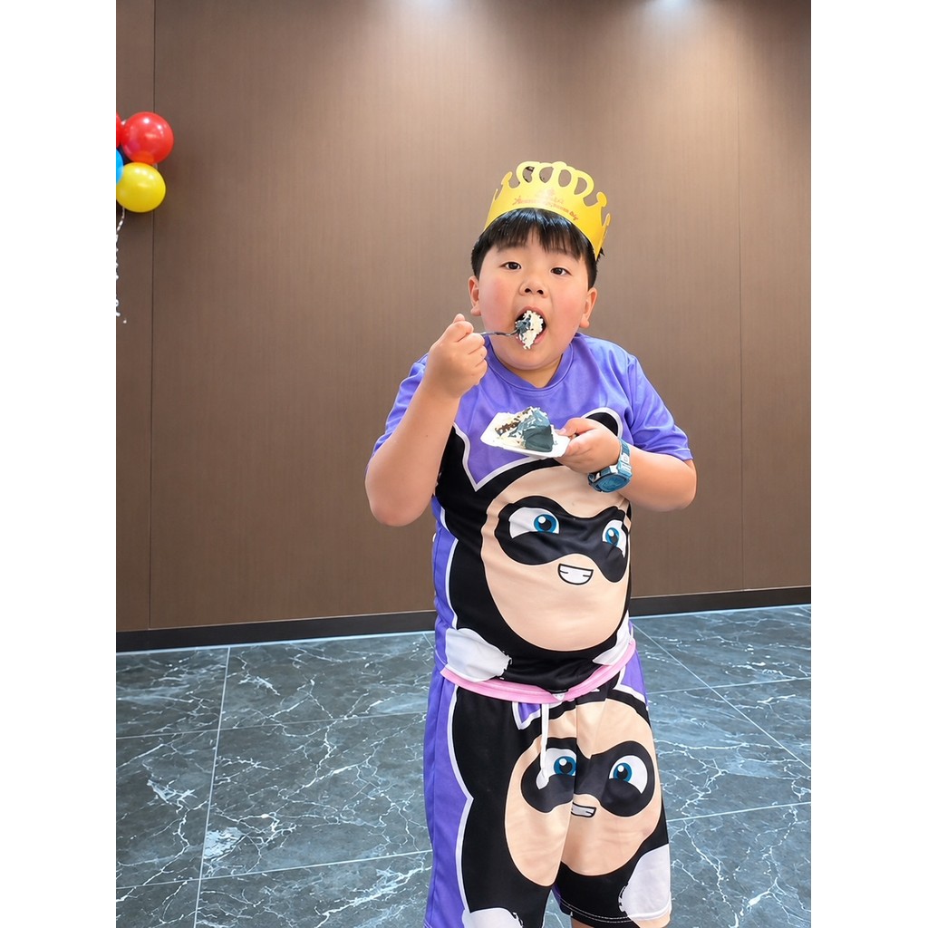 Cos Ovo Pequeno Aniversário Preto!Bonito na moda ovo menino roupas respirável confortável crianças adulto camiseta Short