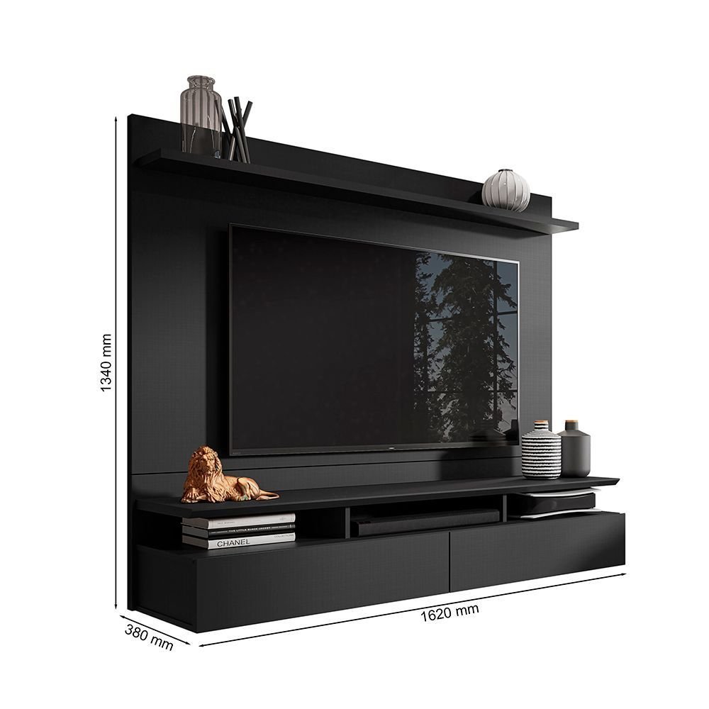Painel para TV até 55 Polegadas 162cmx134cm Noruega Preto Preto · foto 2