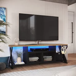 Rack Industrial para TV até 60 Polegadas com LED 160cm Colorido Preto