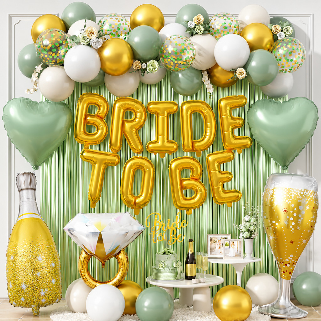 Feijão verde noiva para ser champanhe anel despedida de solteiro casamento feriado celebração atmosfera decoração balão 