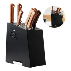 Porta-facas De Chapa Metálica 7 Compartimentos Resistente Preto