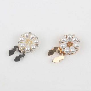 2 Peças 2cm Botões De Strass Pérola-Instalar Sem Costura Camisa Suéter Vestido Metal Ouro/Prata Decorativos Destacáveis em Oferta na Shopee