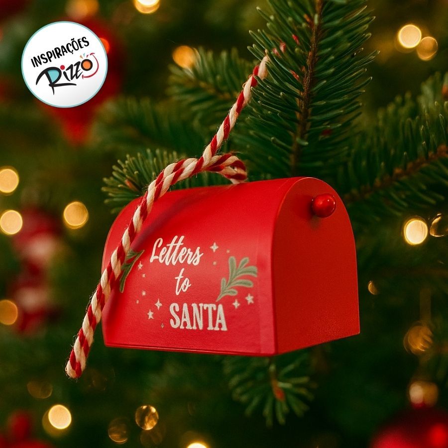 Enfeite Para Pendurar de Natal - Caixa de Correio Vermelha/Branco - 5cm - 1 unidade - Cromus - Rizzo em Oferta na Shopee