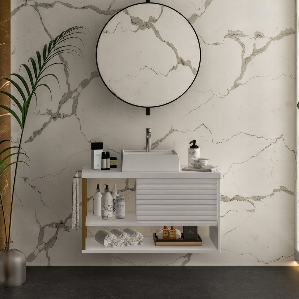 Gabinete para Banheiro com Cuba 80cm 1 Porta Urban em Oferta na Shopee