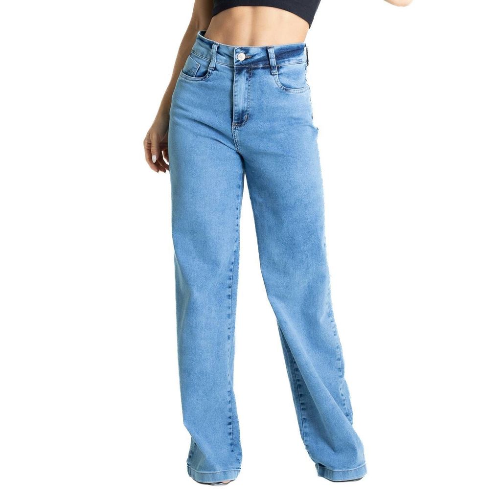 Calça Jeans Sawary Wide Leg - 281033 em Oferta na Shopee
