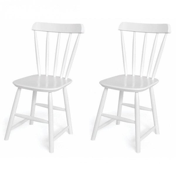 Kit 2 Cadeiras Madeira Maciça Gardênia Yescasa Branco em Oferta na Shopee