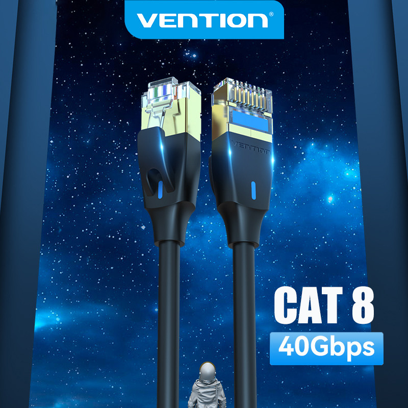 Rede Do Cabo 40gbps Rj45 2000mhz Dos Ethernet De Vention Cat8 Para O Pc Portátil