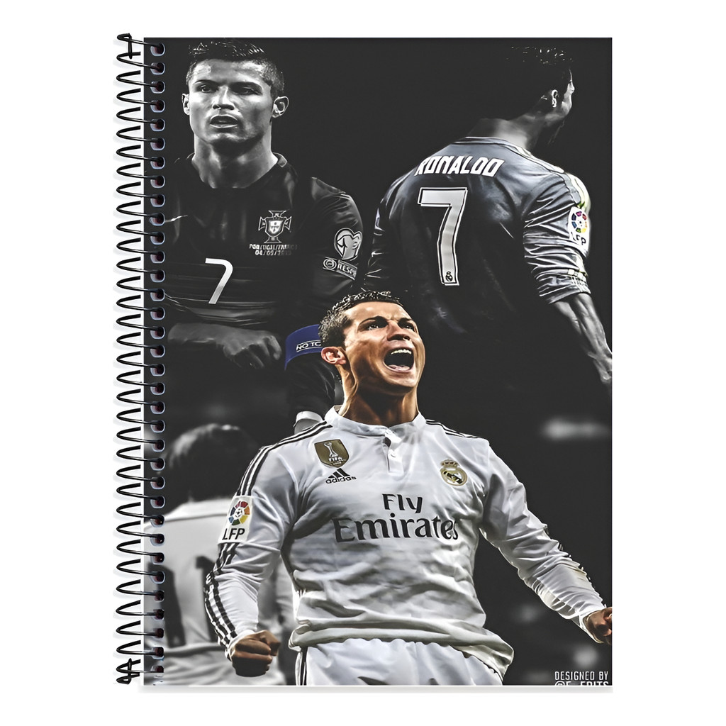 Caderno Cristiano Ronaldo Capa Dura  1,10 ou 20 matérias capa dura