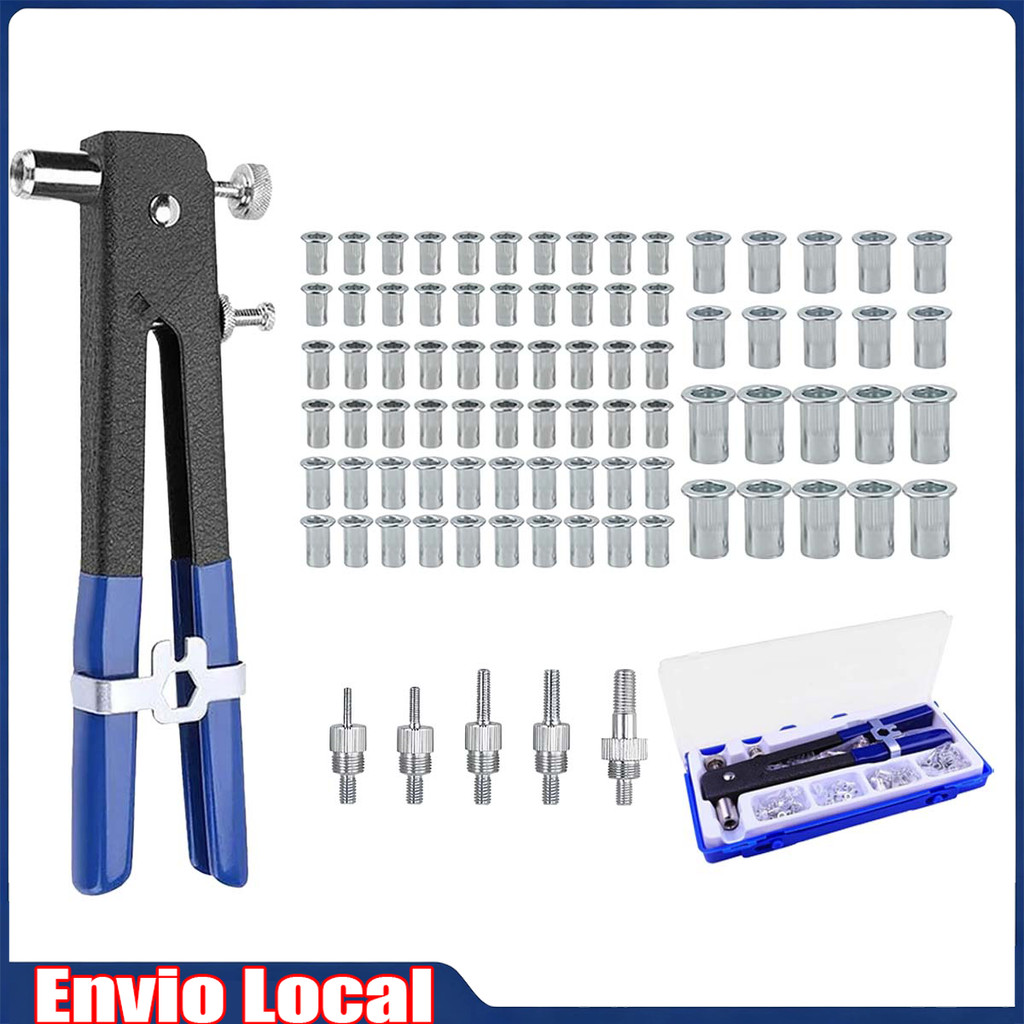 Conjunto de porcas de 86 peças M3, M4, M5, M6, M8 Conjunto de rebite + eixo de rebite de porca