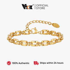 Vnox Ouro Artesanal Corrente Pulseira De Aço Inoxidável Grosso Vintage Não Manchar Feminino Meninas Moda Jóias Presente