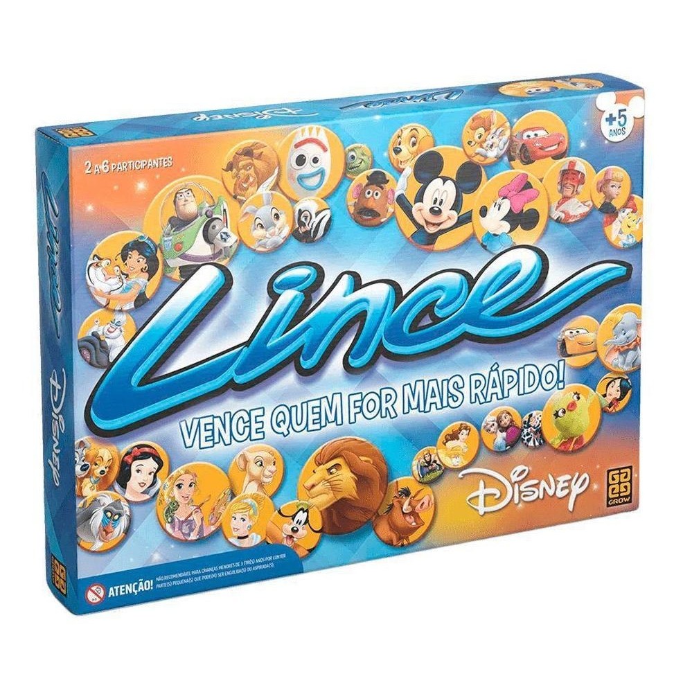 Jogo De Tabuleiro Lince Disney Grow Atenção E Diversão Infantil