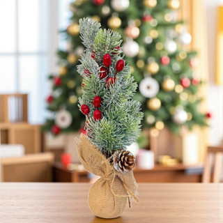 Mini Árvore Pinheiro Nevado Rústico - Pinha e Frutinhas - 39cm - 1 unidade - Rizzo em Oferta na Shopee