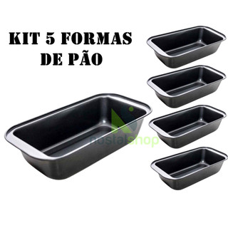 Kit 5 Forma de Pão Antiaderente Forma Assadeira Para bolo cuca