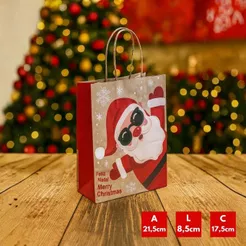 30 SACOLAS NATAL KRAFT NOEL 2023 17,5X8,5X21,5CM 6802 (LC) NATAL 2025 (CHOCO)