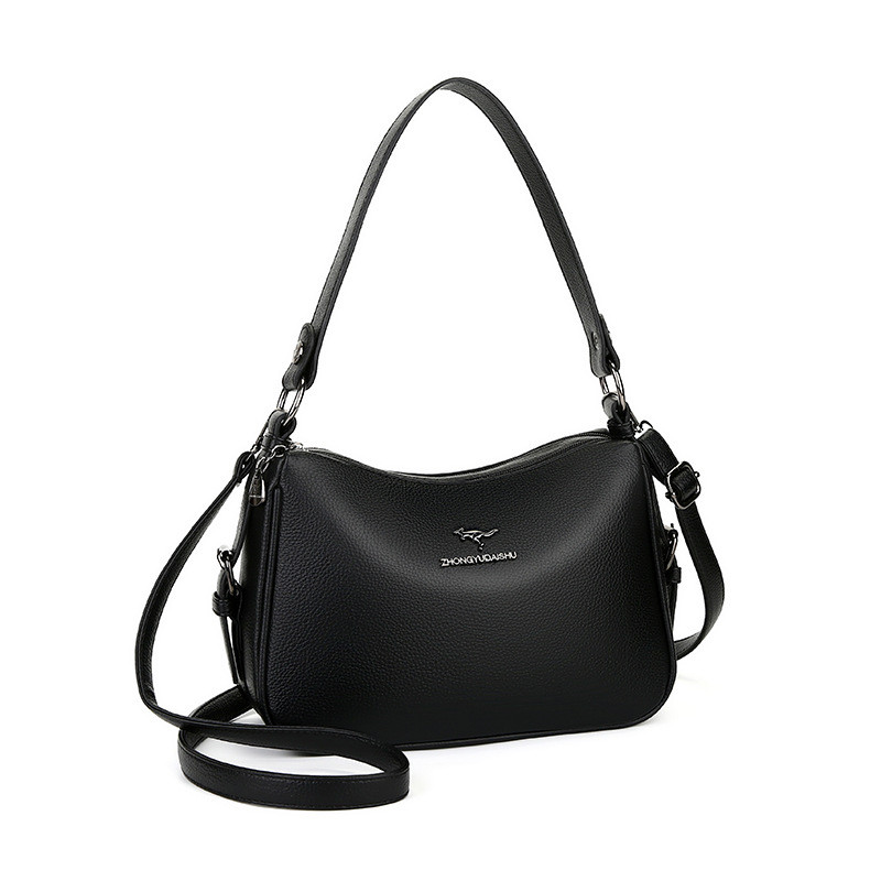 Bolsa De Ombro Hobo Multicolorida Elegante , Bolinho De Couro PU Macio Com Zíper Duplo Crossbody De Grande Capacidade