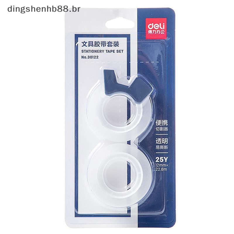 DIBR 2 Pcs Fita Adesiva Transparente Com Cortador Conjunto 12mm Escrita Invisível Para Paing Vedação Decoração Diário St