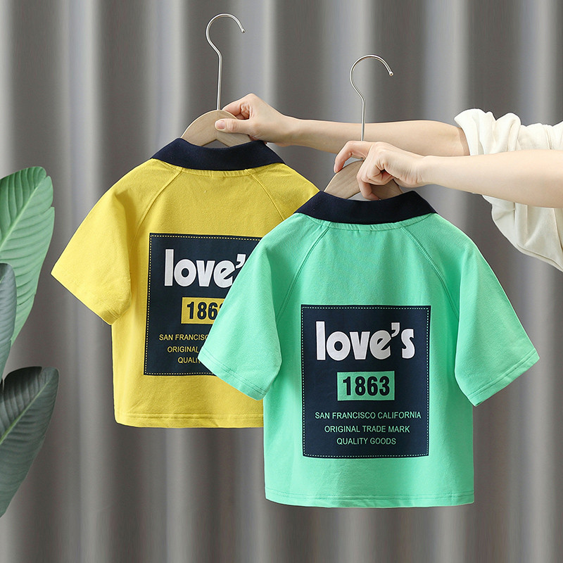 Meninos camiseta de manga curta 2026 verão novo estilo moda crianças impresso camisa POLO na moda bebê estilo fino respi