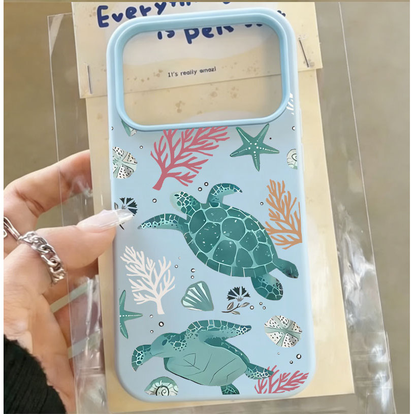 Capa De Gelatina Com Estampa De Tartaruga Marinha Aquarela Para Samsung S25 ULTRA S24 Plus S23 S22 A17 A16 A15 A14 A13 A