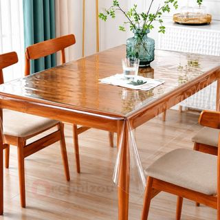 Toalha De Mesa Plastico Transparente Impermeáve Térmica 4 6 8 e 10 Lugares