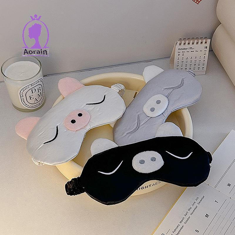 ANTH Cartoon Piggy Máscara De Dormir Viagem Relaxar Capa De Olho Para Sono Sombreamento Remendo Beleza Saúde Almofadas .